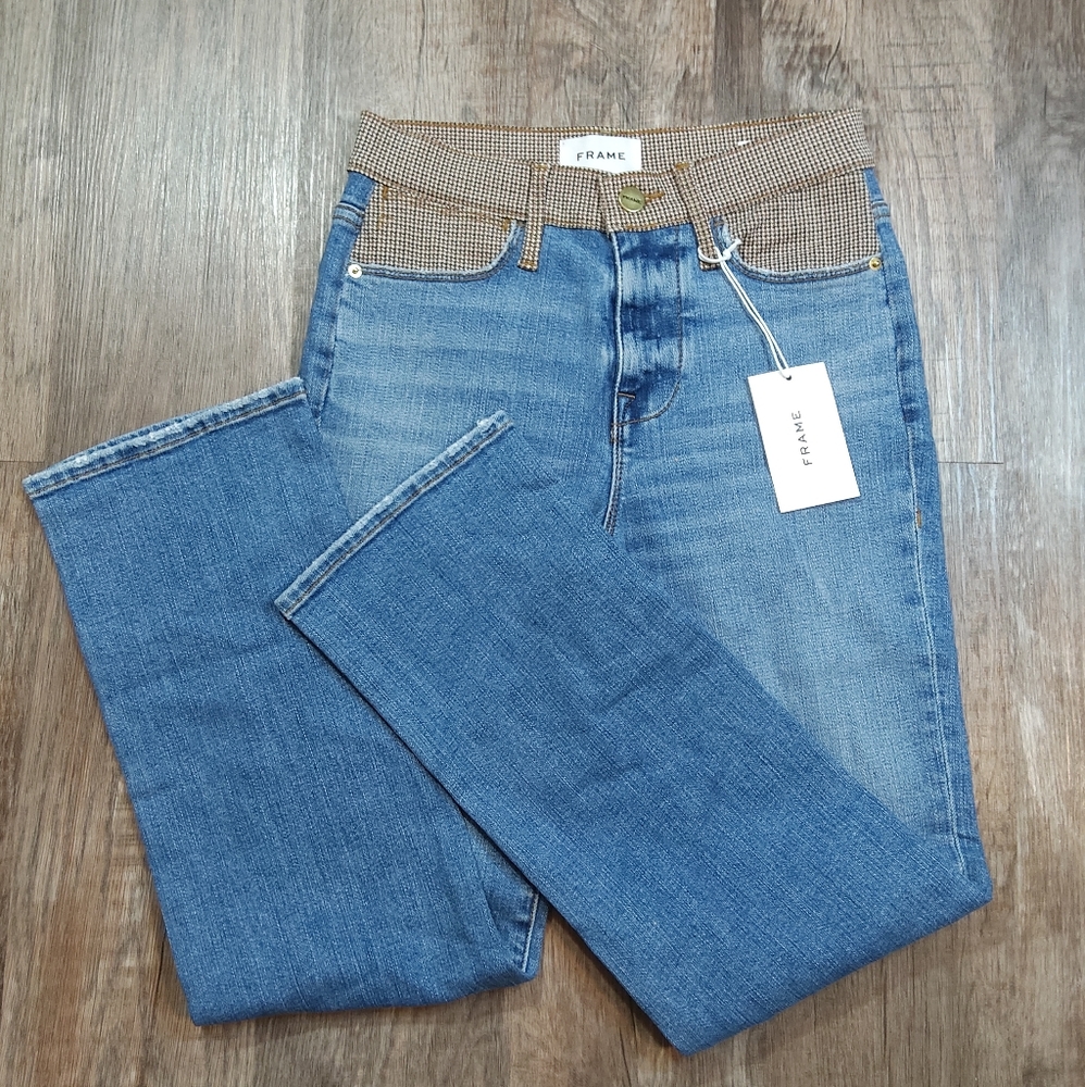 FRAME DENIM Le High Straight in Barham Check NWT - 26